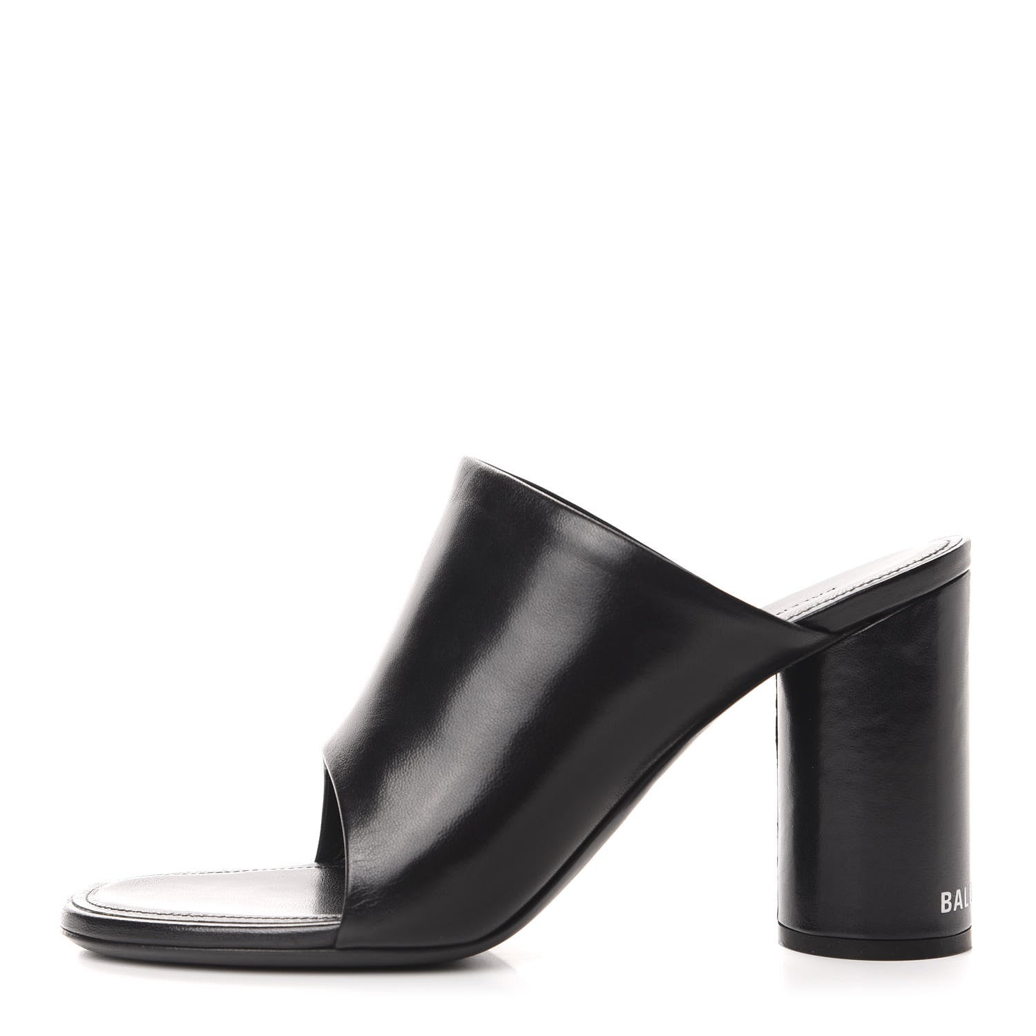 Balenciaga Shiny Sheepskin Oval 90mm Mule Pump 36.5 Black White 1 of 11