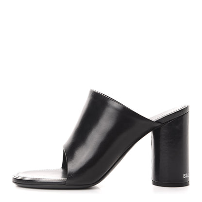 Balenciaga Shiny Sheepskin Oval 90mm Mule Pump 36.5 Black White 1 of 11