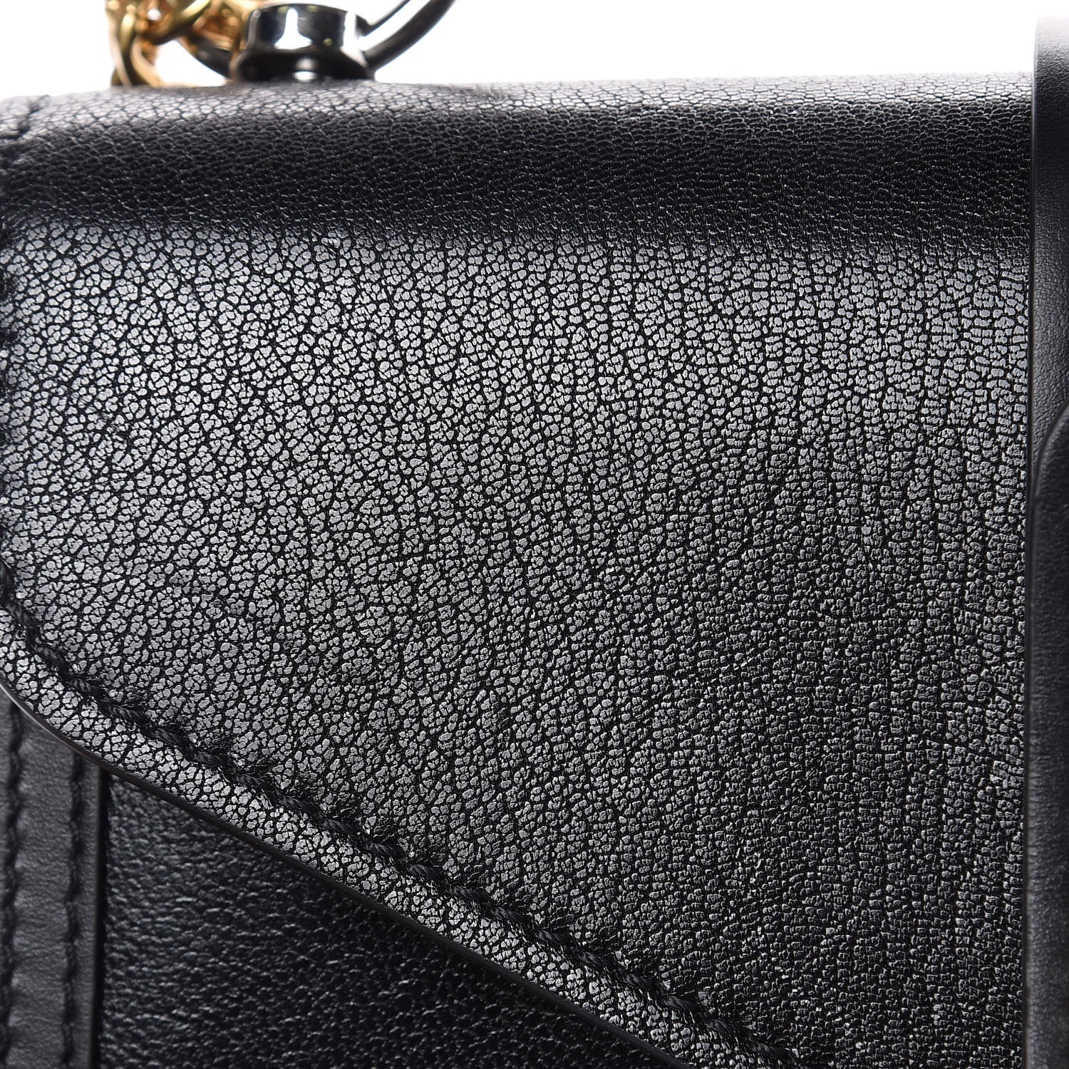 Chloe Shiny Goatskin Calfskin Aby Chain Shoulder Bag Black 9 of 11
