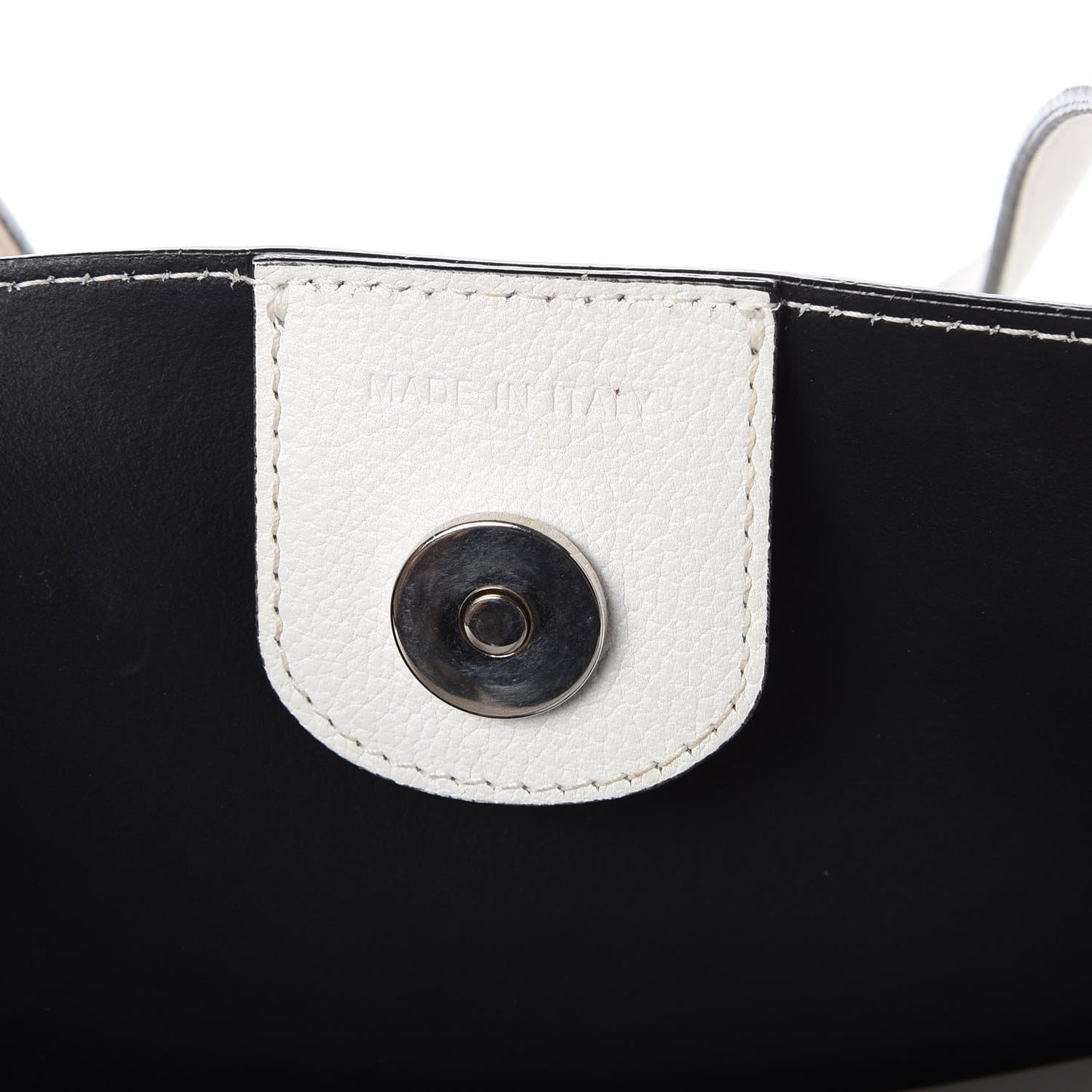 Grained Calfskin Medium Blossom Tote White
