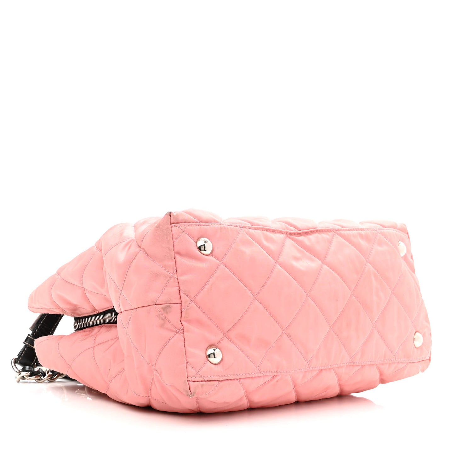 Tessuto Nylon Quilted Shoulder Bag Rosa Black