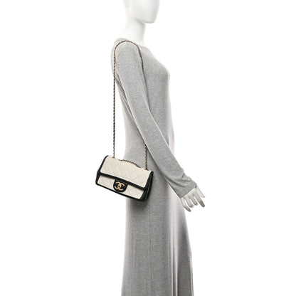 Chanel Lambskin Quilted Small Graphic Flap White Black 2 of 10