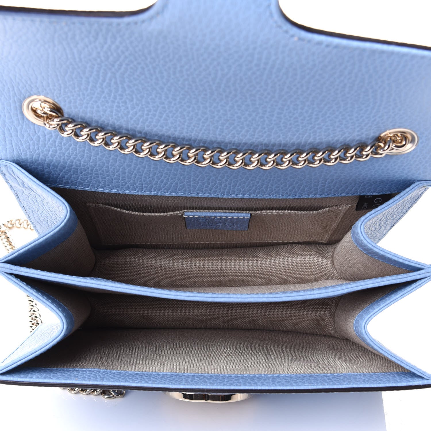 Gucci Dollar Calfskin Small Interlocking G Shoulder Bag Mineral Blue 3 of 5