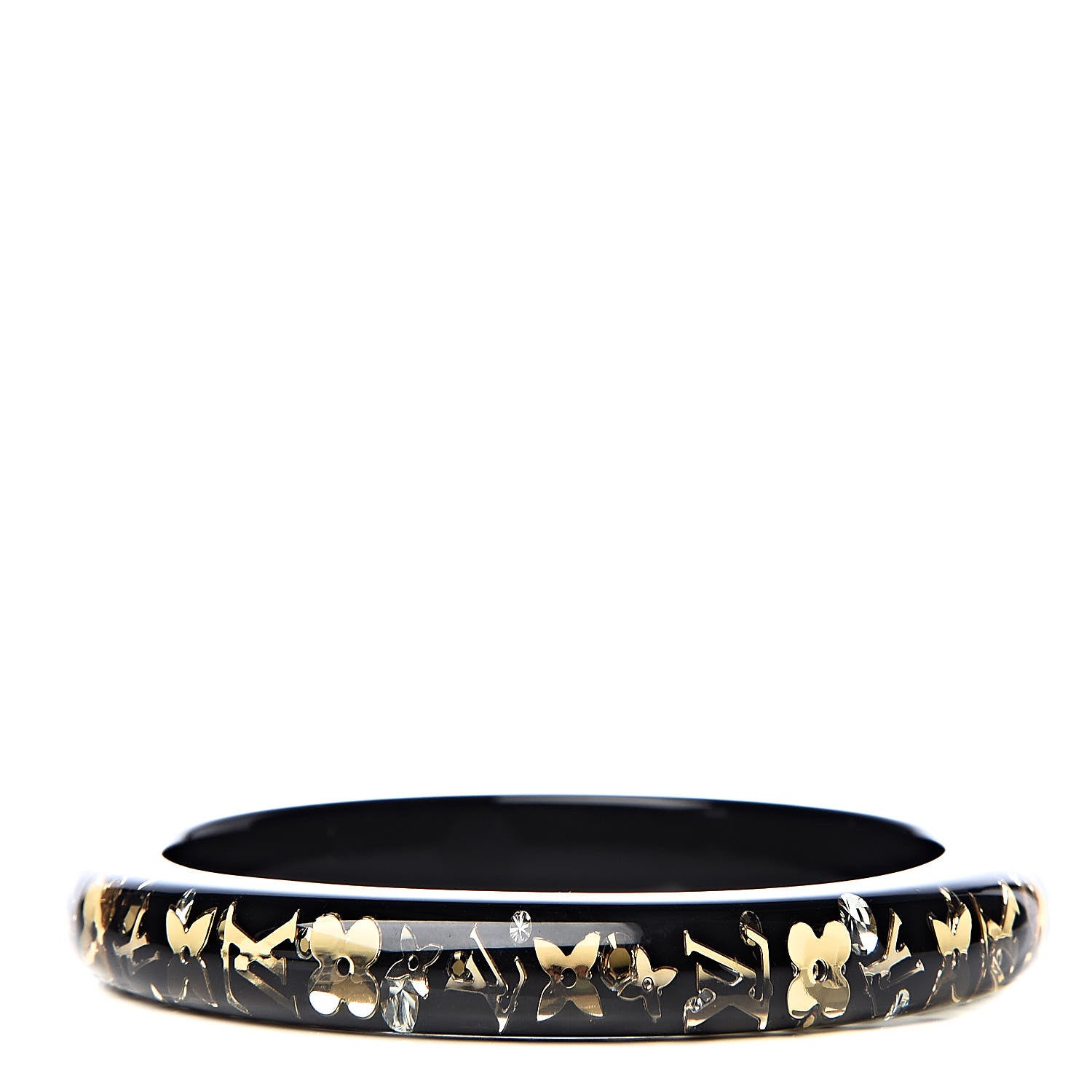 Louis Vuitton Resin Swarovski Medium Inclusion Bracelet PM Black 1 of 3