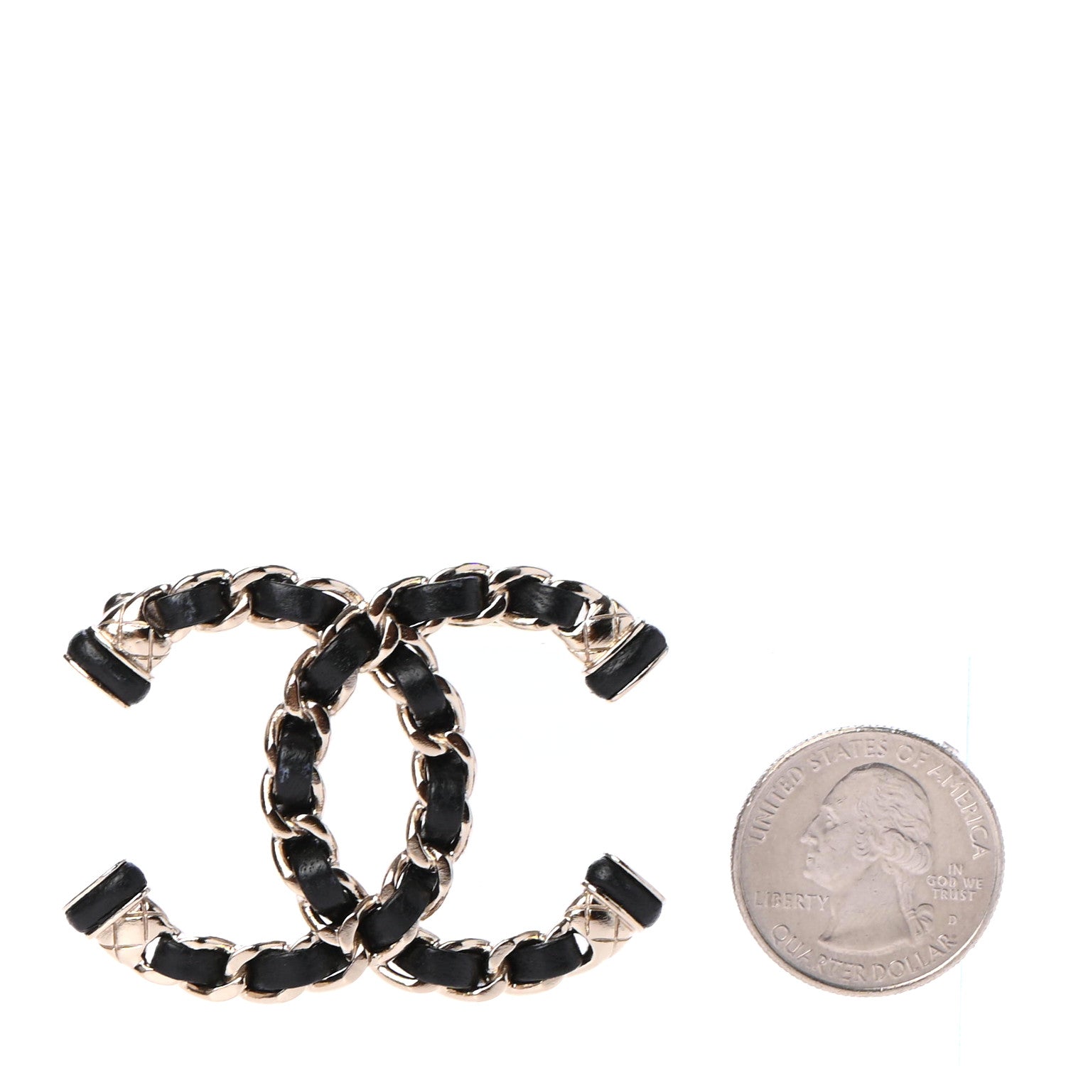 Chanel Lambskin Chain CC Brooch Black Gold 2 of 4