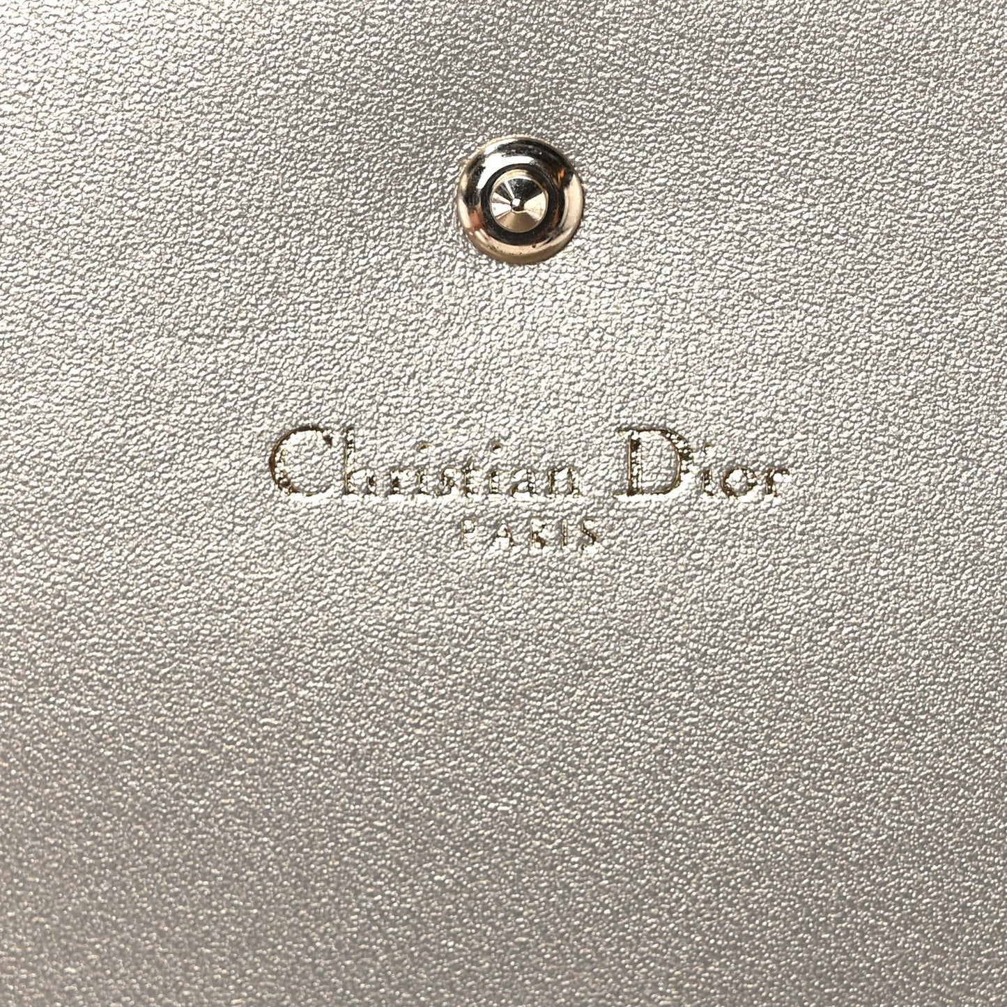 Metallic Calfskin Large Diorama Croisiere Chain Wallet Pale Gold