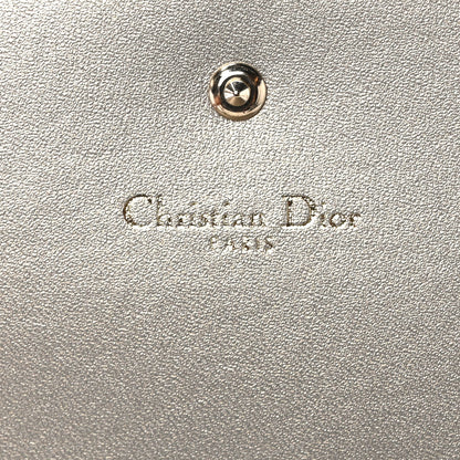 Christian Dior Metallic Calfskin Large Diorama Croisiere Chain Wallet Pale Gold 6 of 9