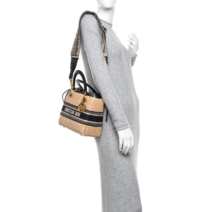 Christian Dior Wicker Oblique Medium Lady Dior Bag Blue 2 of 11