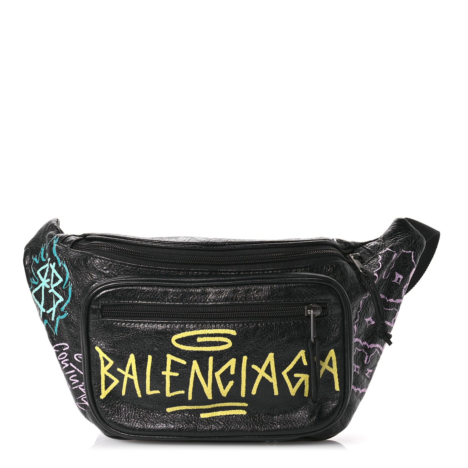 Balenciaga Agneau Arena Graffiti All Over Explorer Belt Bag Black Multicolor 1 of 11