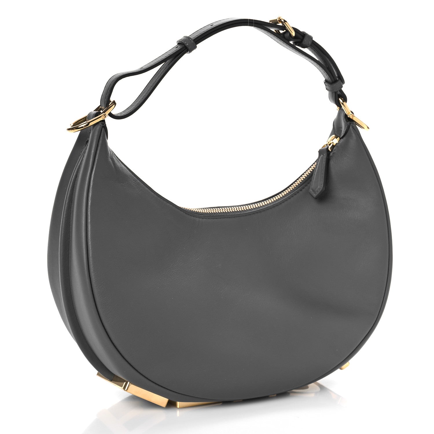 Fendi Vitello Grace Matte Small Fendigraphy Hobo Bag Anthracite 3 of 8