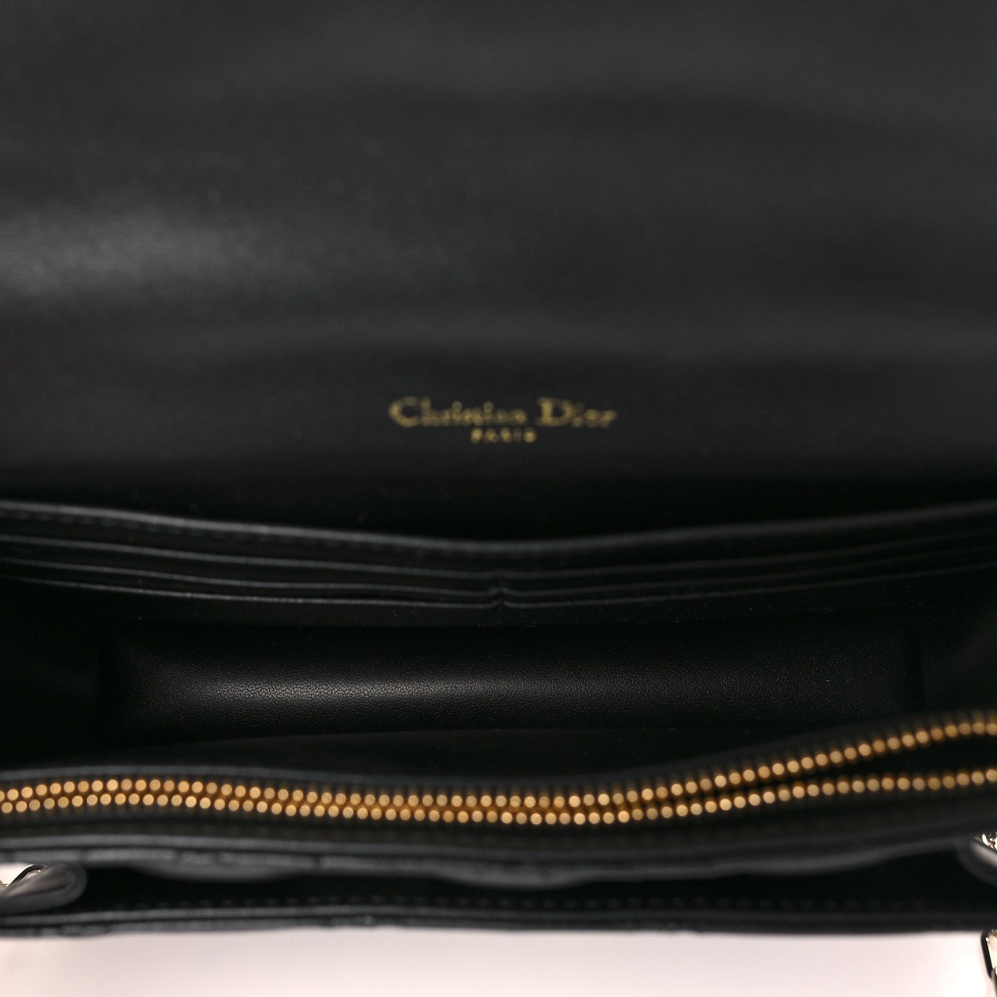 Lambskin Cannage Lady Dior Chain Pouch Black