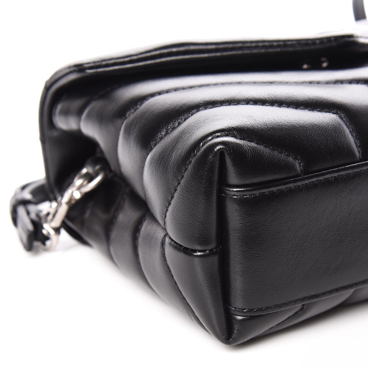 Calfskin Y Quilted Monogram Toy Loulou Crossbody Bag Black