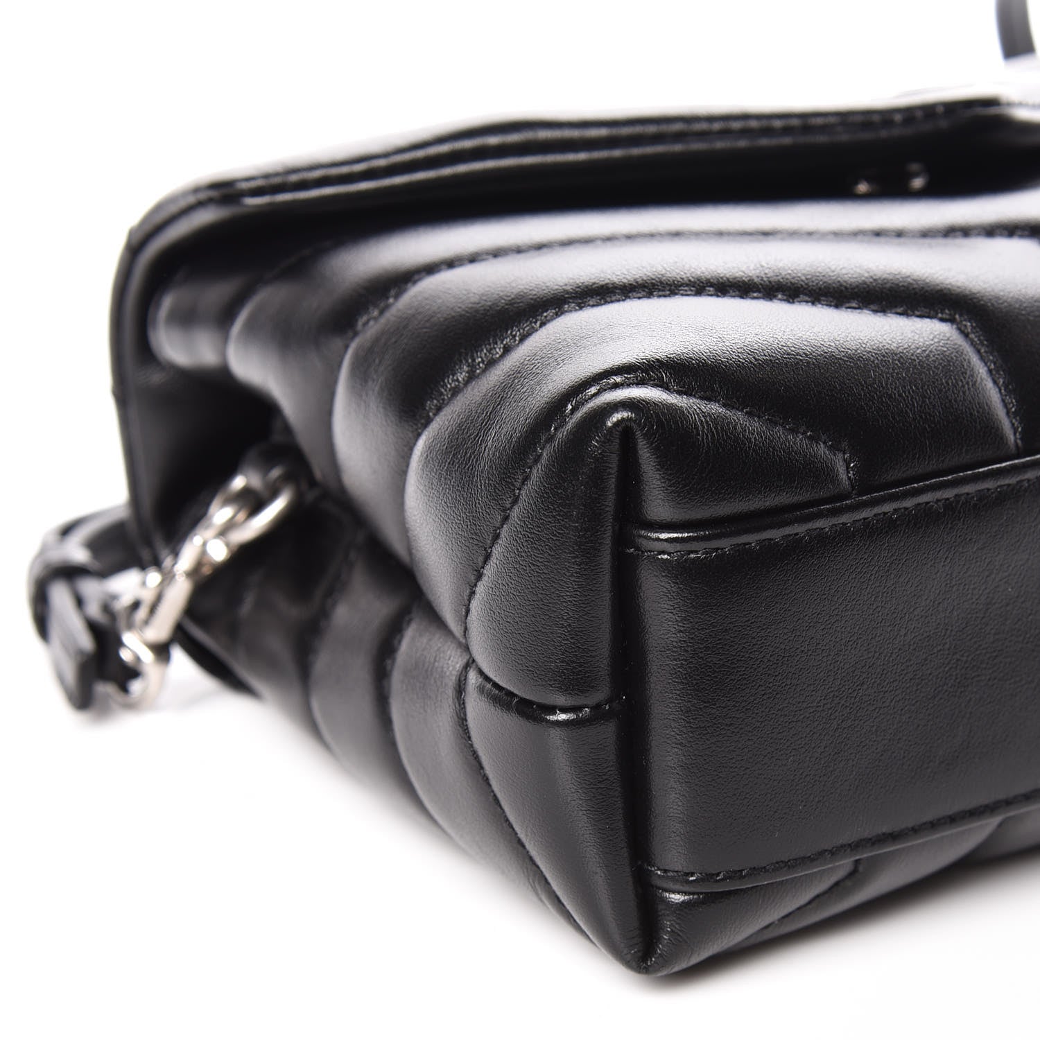 Saint Laurent Calfskin Y Quilted Monogram Toy Loulou Crossbody Bag Black 8 of 12