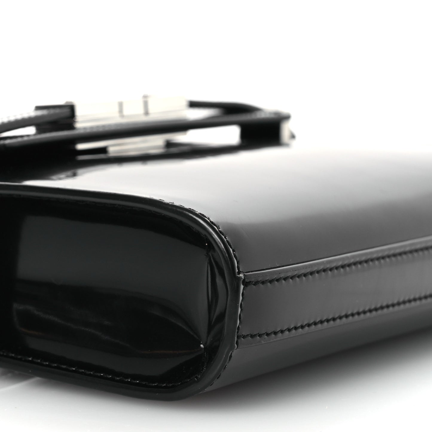 Patent Mini Manhattan Shoulder Bag Black