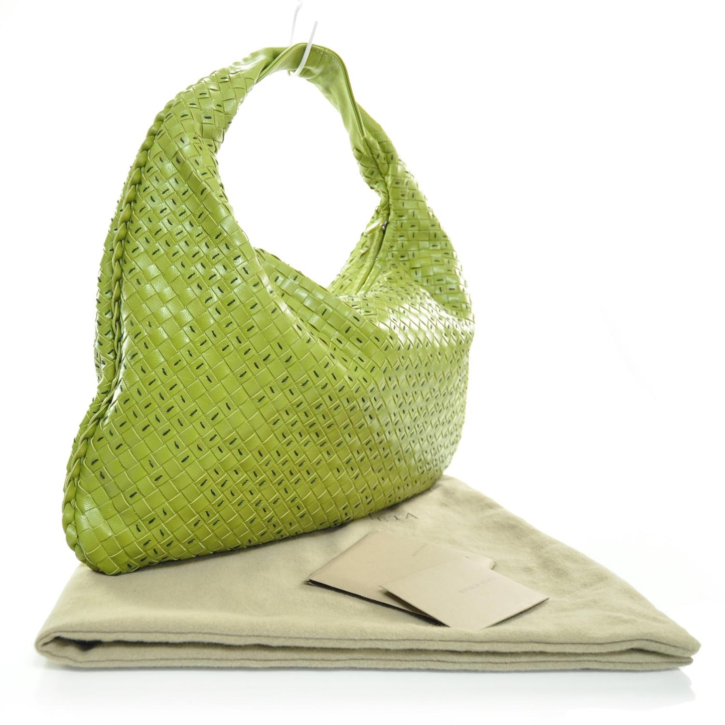 Shiny Calfskin Large Top Stitched Veneta Hobo