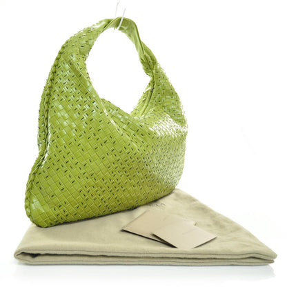 Bottega Veneta Shiny Calfskin Large Top Stitched Veneta Hobo 3 of 9