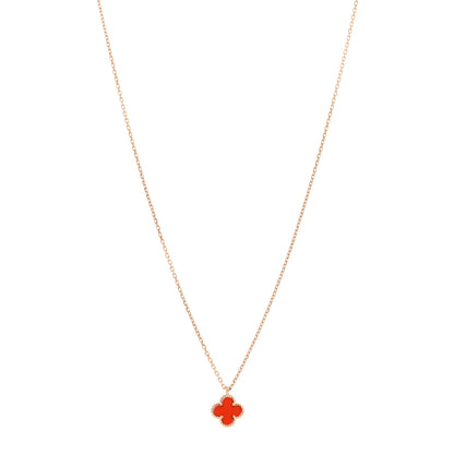 Van Cleef & Arpels VAN CLEEF & ARPELS 18K Rose Gold Carnelian Sweet Alhambra Pendant Necklace 1 of 5