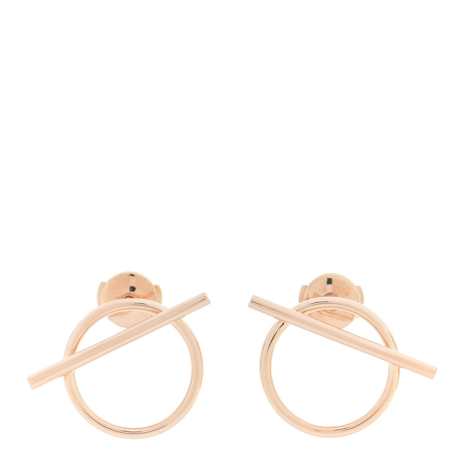 Hermes 18K Rose Gold MM Echappee Earrings 1 of 6