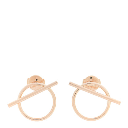 Hermes 18K Rose Gold MM Echappee Earrings 1 of 6