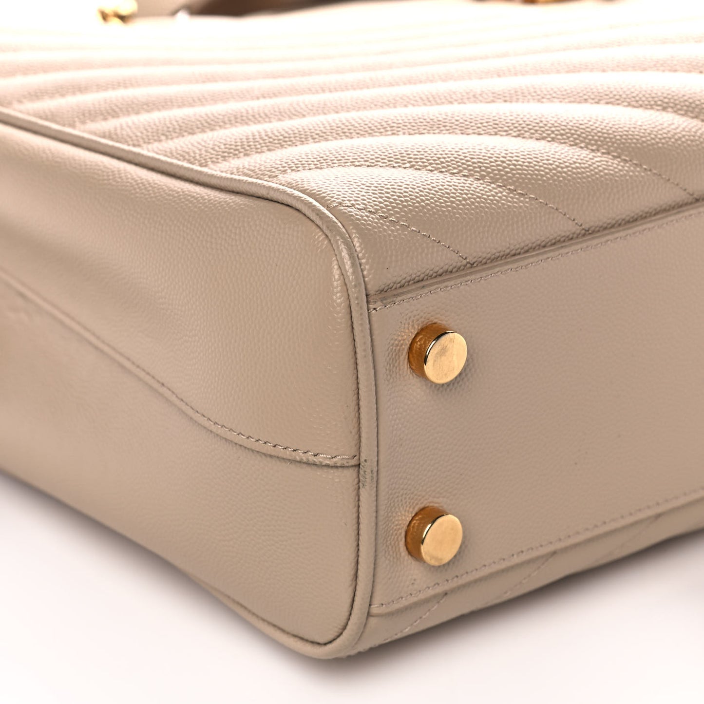 Grain De Poudre Matelasse Chevron Monogram Shopping Bag Nude Powder
