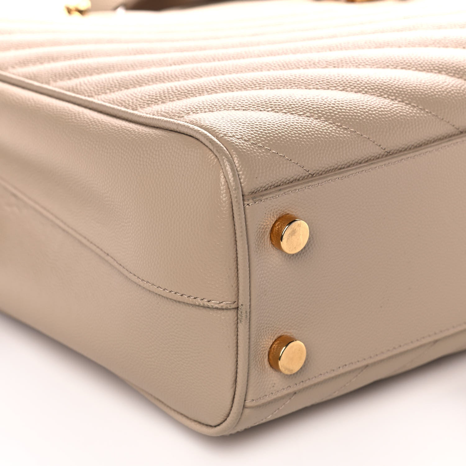 Saint Laurent Grain De Poudre Matelasse Chevron Monogram Shopping Bag Nude Powder 9 of 11