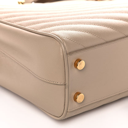 Saint Laurent Grain De Poudre Matelasse Chevron Monogram Shopping Bag Nude Powder 9 of 11