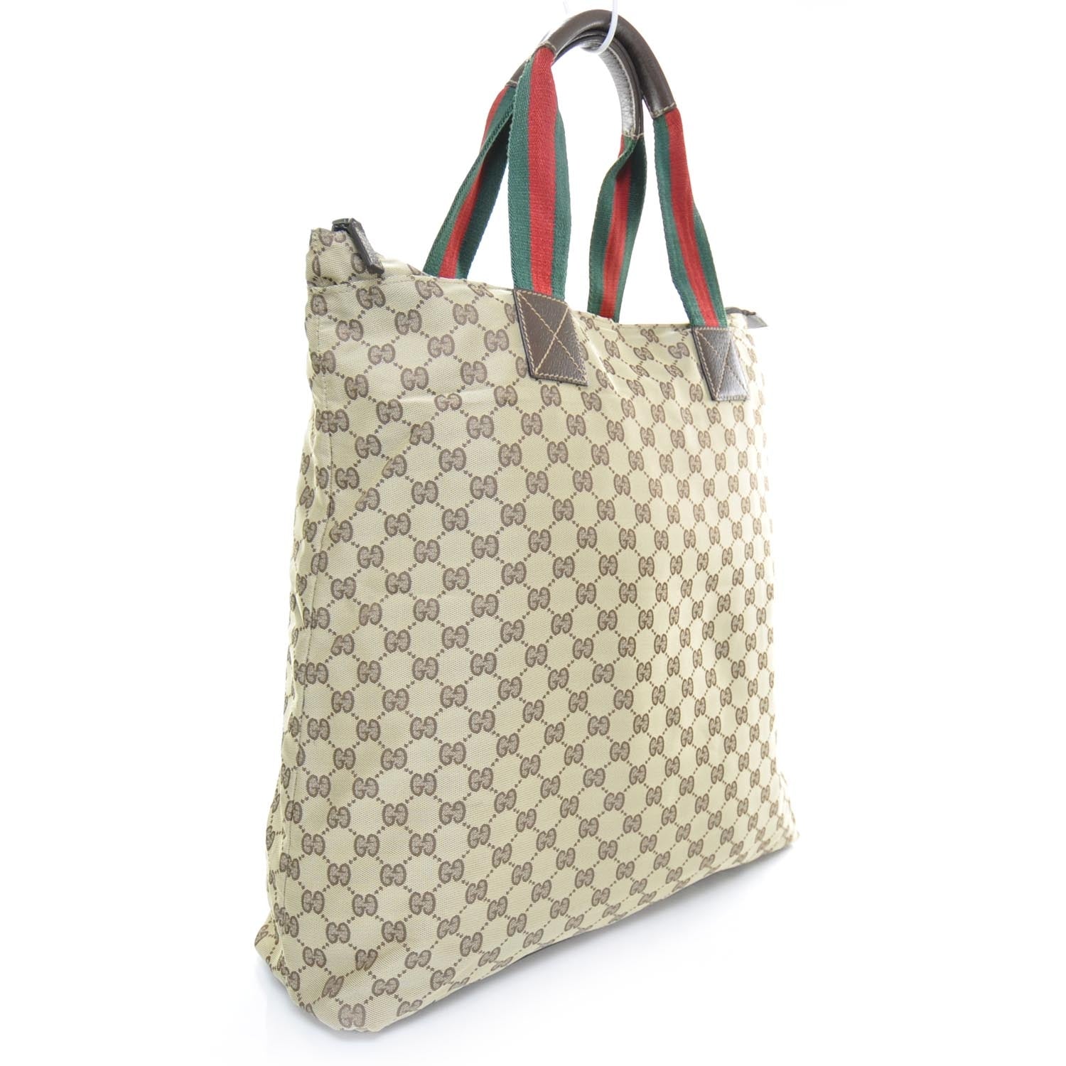 Gucci GG Monogram Large Web Handle Vertical Tote Dark Brown 2 of 9