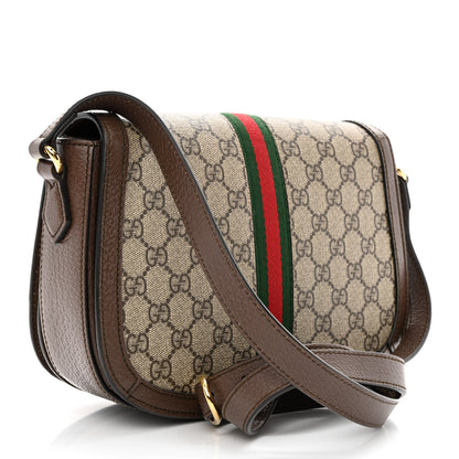 Gucci GG Supreme Monogram Web Small Ophidia Flap Messenger Bag Brown 3 of 12