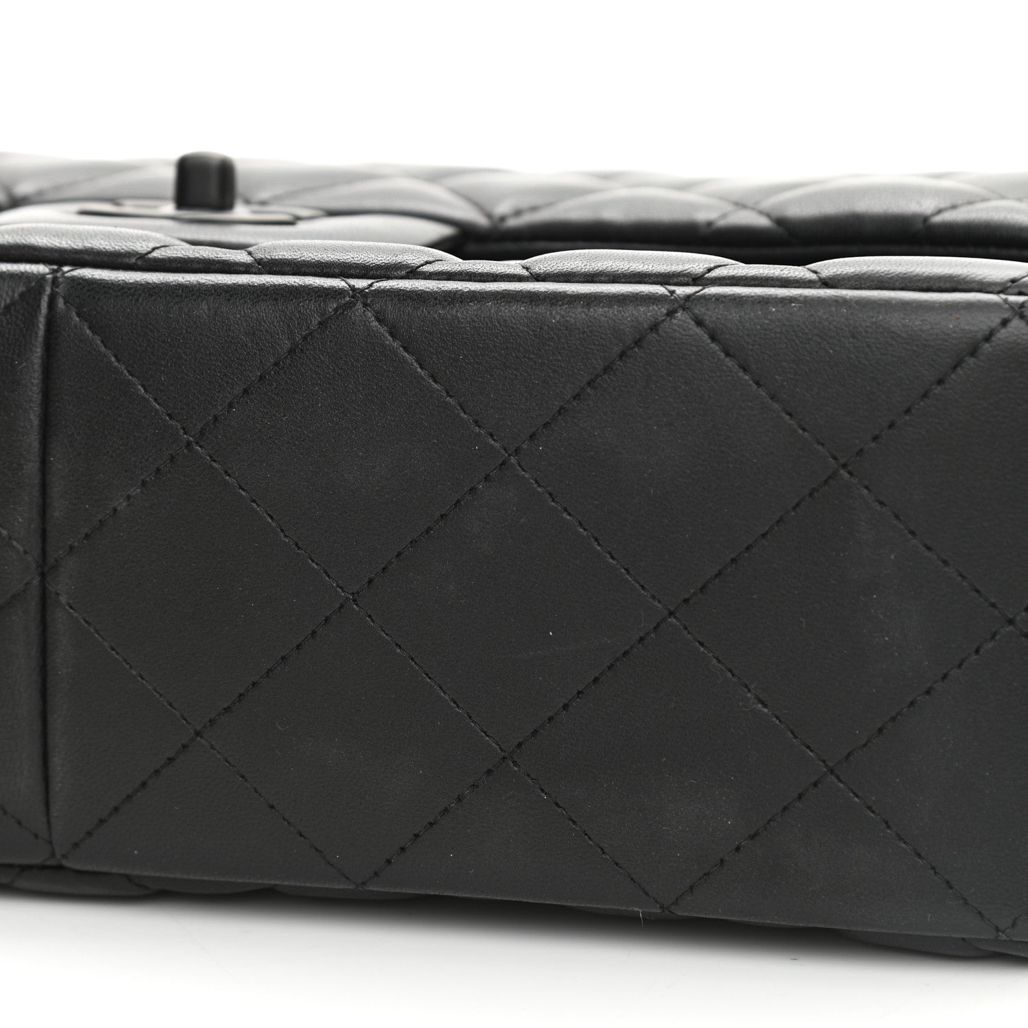 Chanel Lambskin Quilted Jumbo Double Flap So Black 11 of 12
