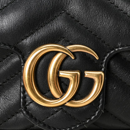 Gucci Calfskin Matelasse Super Mini GG Marmont Shoulder Bag Black 13 of 16
