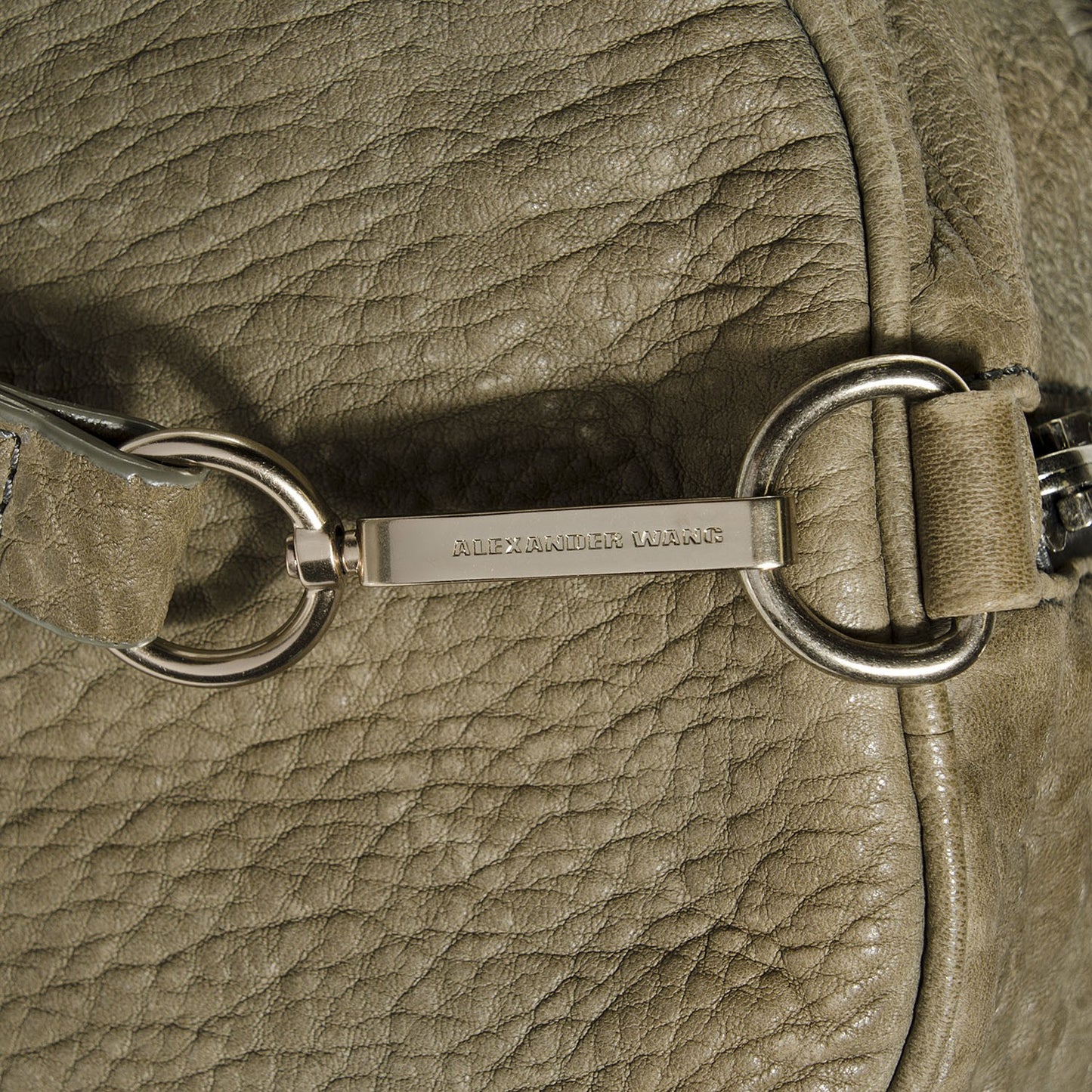 Pebbled Lambskin Rocco Sage Antique Brass Hardware