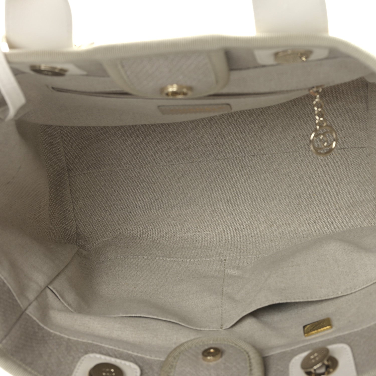 Chanel Mixed Fibers Calfskin Small Deauville Tote Light Grey 6 of 10