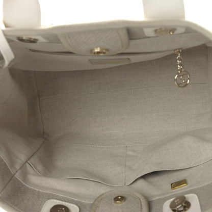 Chanel Mixed Fibers Calfskin Small Deauville Tote Light Grey 6 of 10