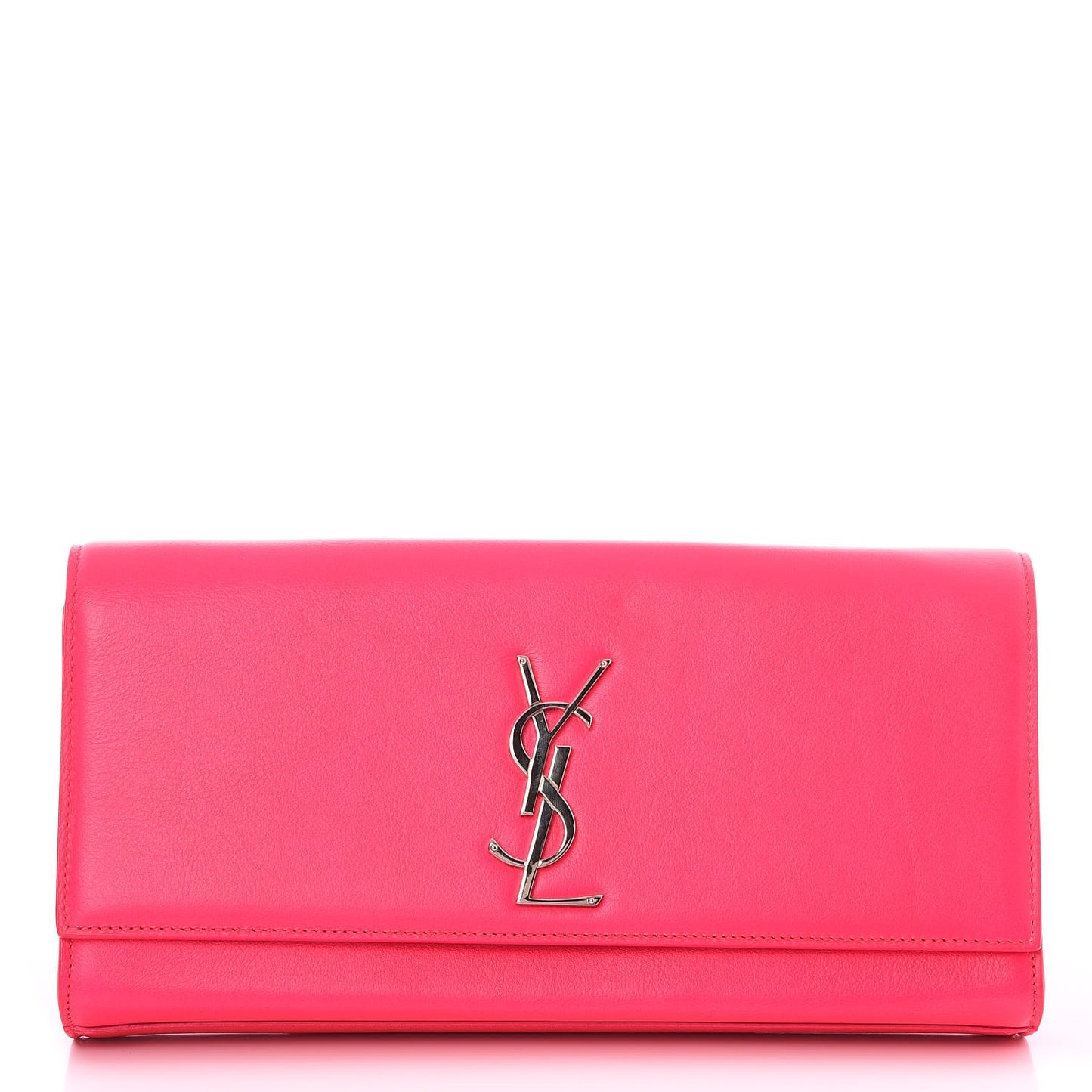 Calfskin Classic Monogram Clutch Fuchsia