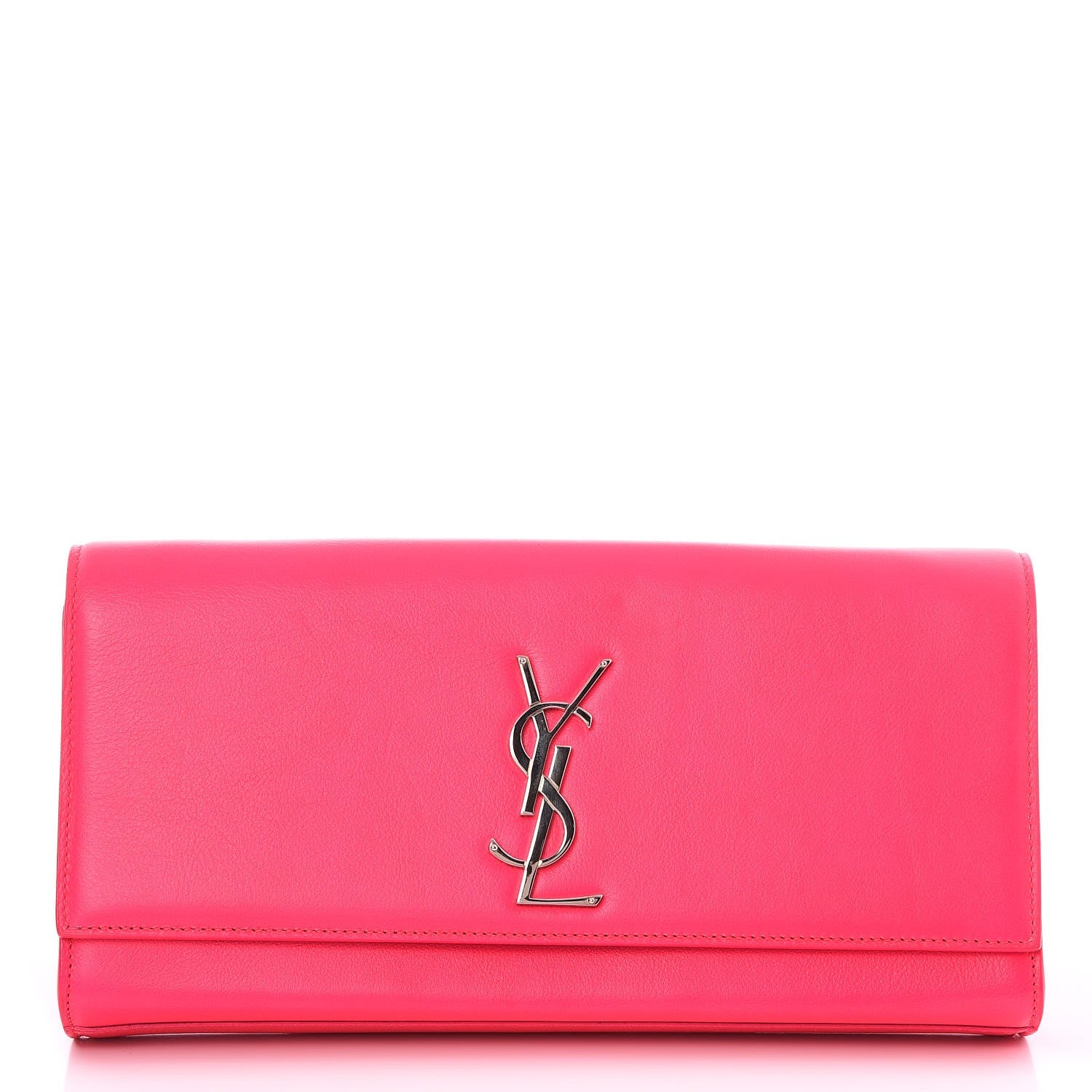 Saint Laurent Calfskin Classic Monogram Clutch Fuchsia 1 of 7