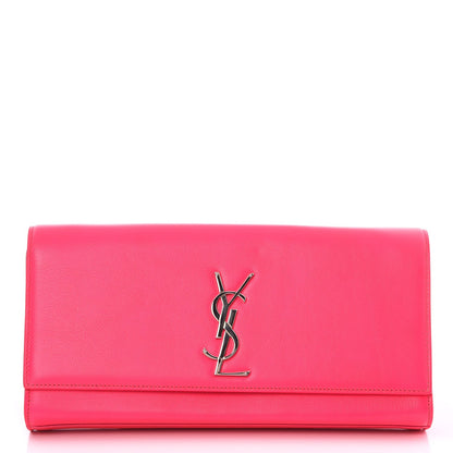 Saint Laurent Calfskin Classic Monogram Clutch Fuchsia 1 of 7