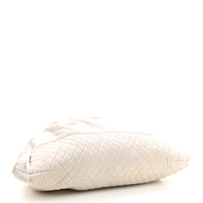 Chanel Metallic Jersey Quilted Melrose Cabas Light Beige 4 of 9