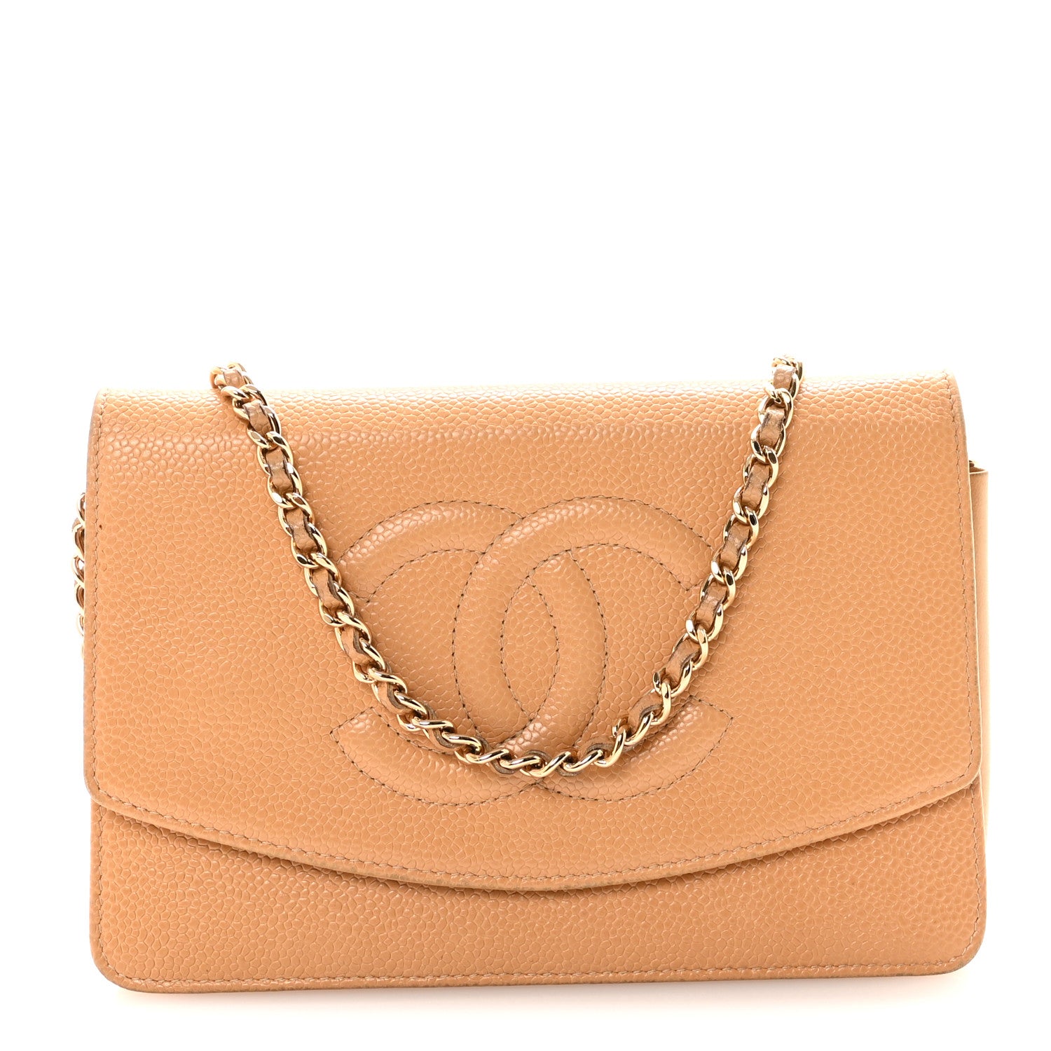Chanel Caviar Timeless CC Wallet on Chain WOC Beige 1 of 12