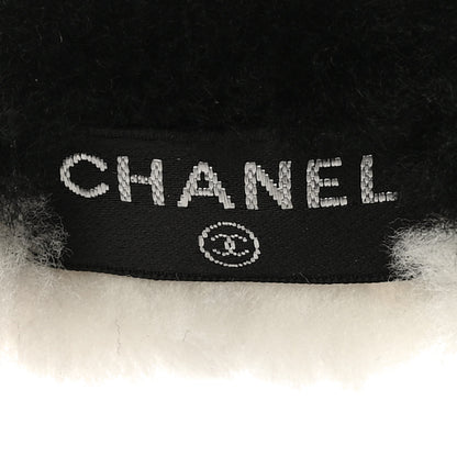 Chanel Shearling CC Ear Muffs Black White 4 of 6