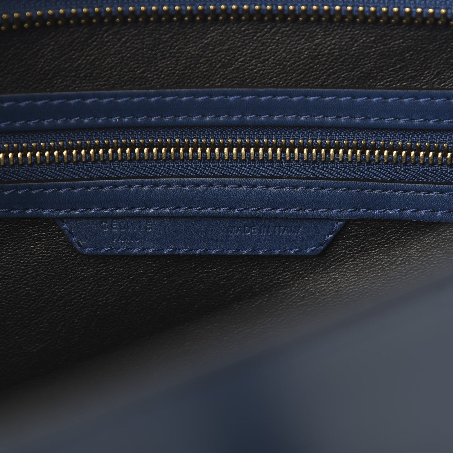 Smooth Calfskin Mini Bi-Color Luggage Ocean Blue