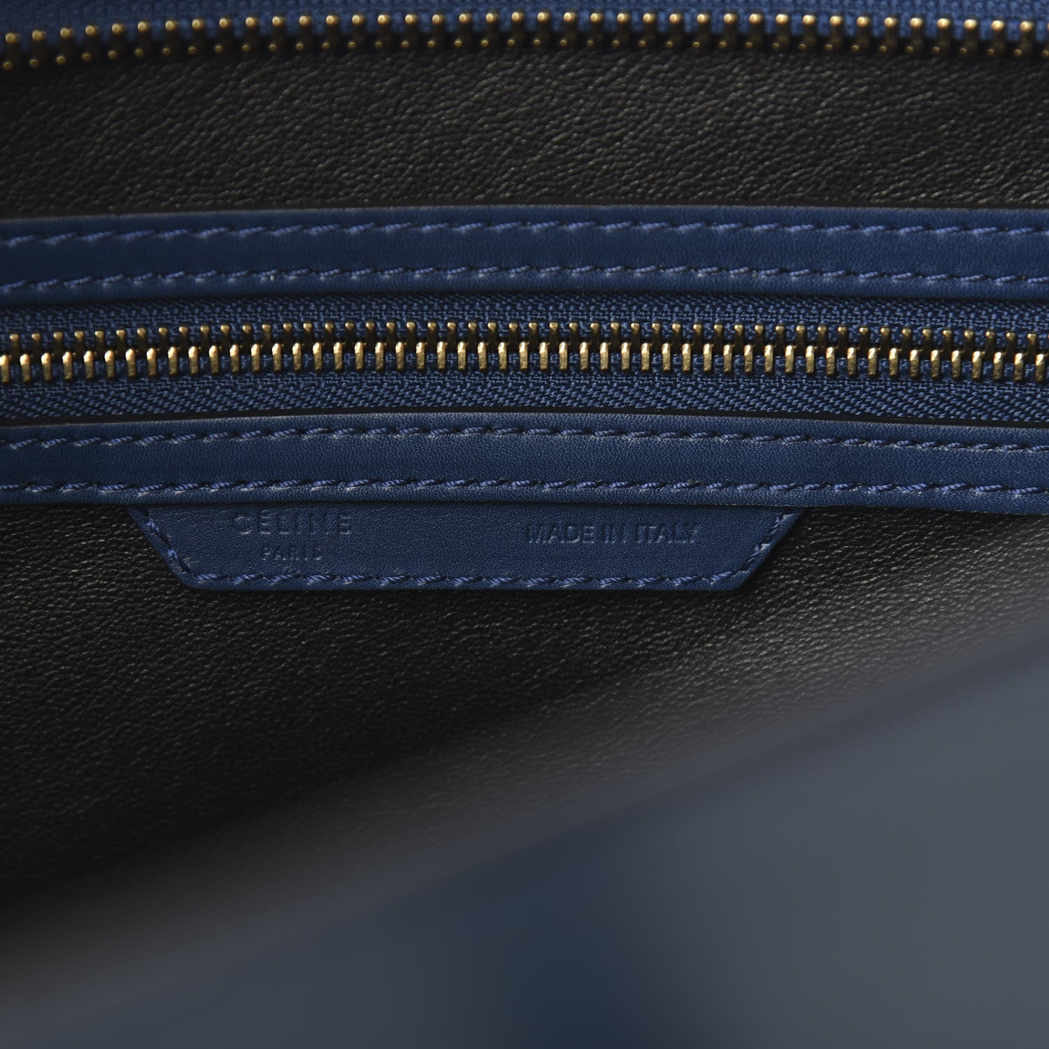 Celine Smooth Calfskin Mini Bi-Color Luggage Ocean Blue 5 of 10