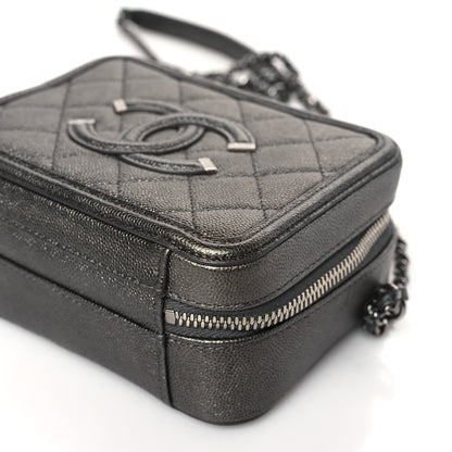 Chanel Caviar Quilted Small CC Filigree Vanity Case Dark Grey 9 of 9