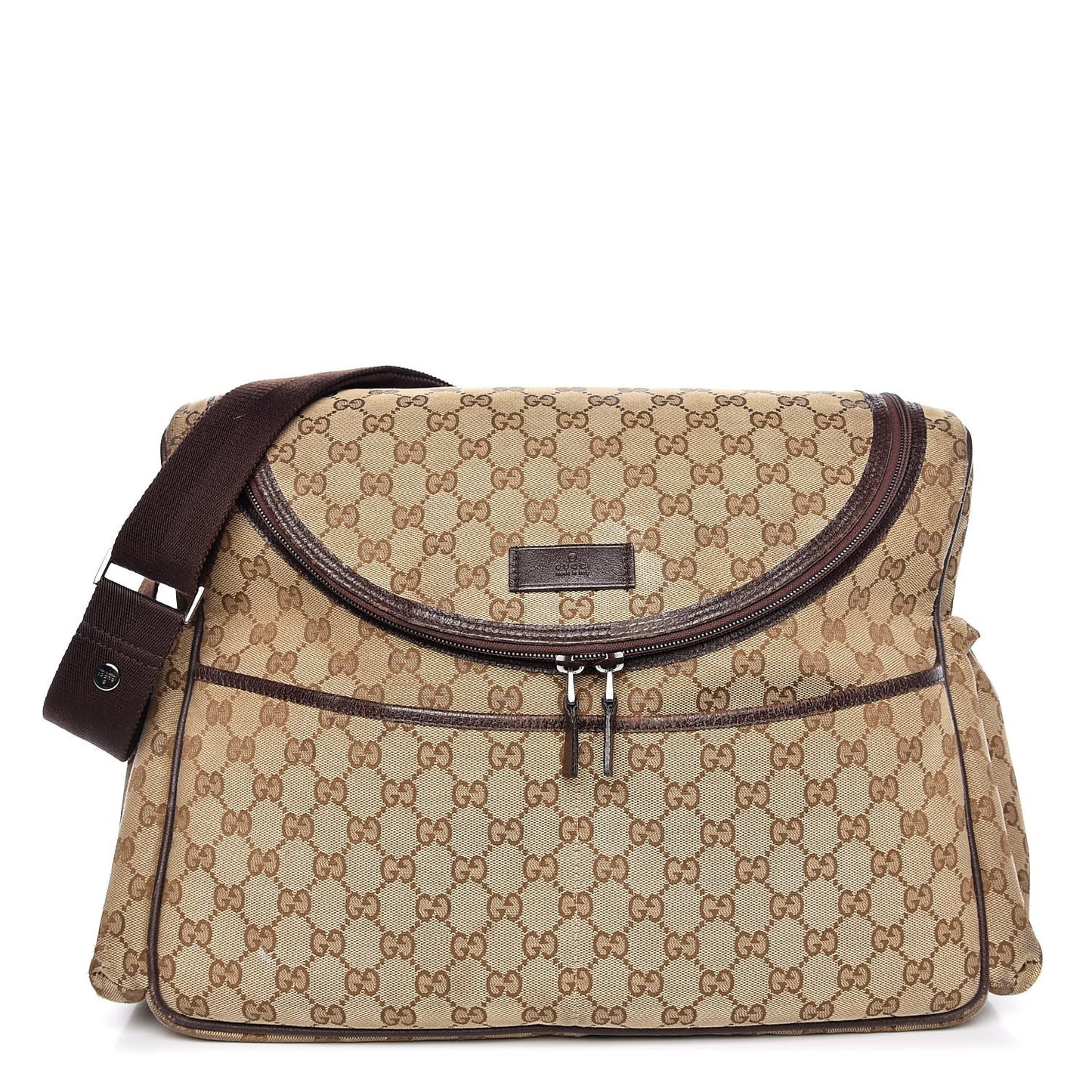 Monogram Natural Pigskin Large Diaper Bag Beige Ebony Cocoa Dark Chocolate