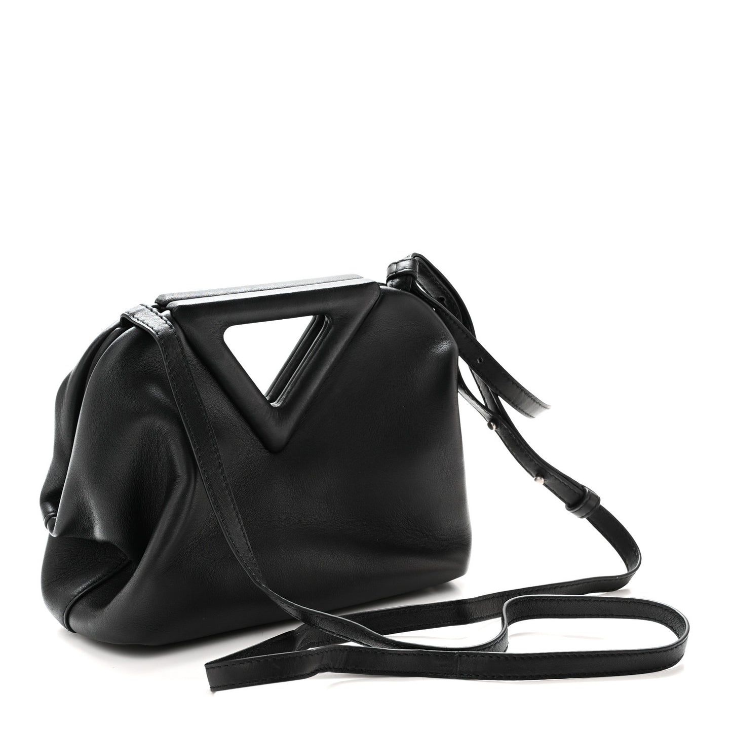 Calfskin Small The Point Triangle Bag Black