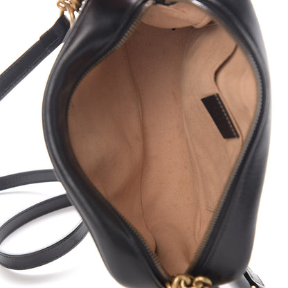 Gucci Calfskin Matelasse Small GG Marmont Chain Shoulder Bag Black 5 of 12