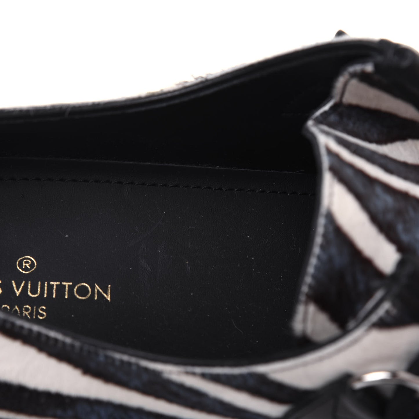 Calf Hair Zebra Print Mens Creeper 9 Black Multicolor