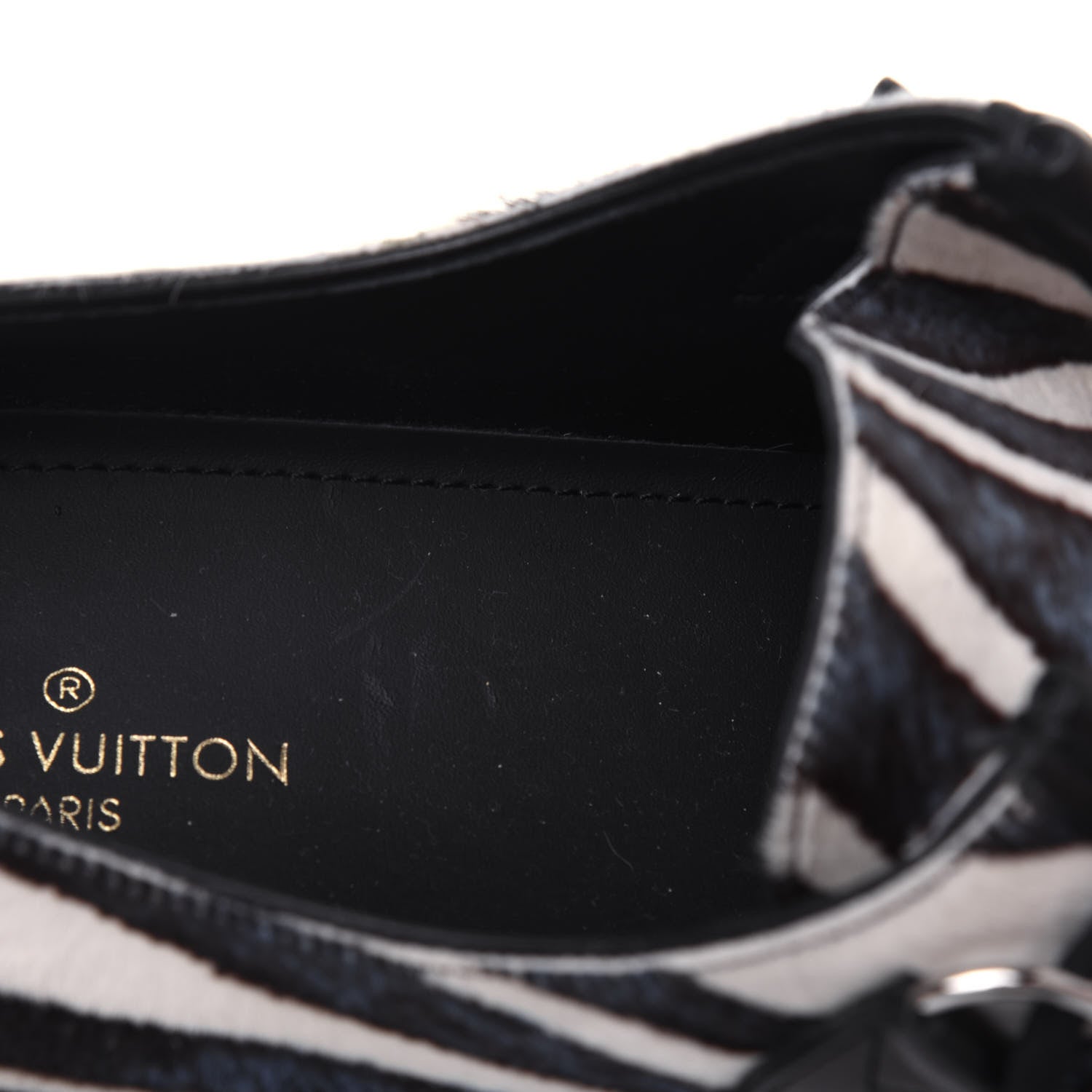 Louis Vuitton Calf Hair Zebra Print Mens Creeper 9 Black Multicolor 8 of 8