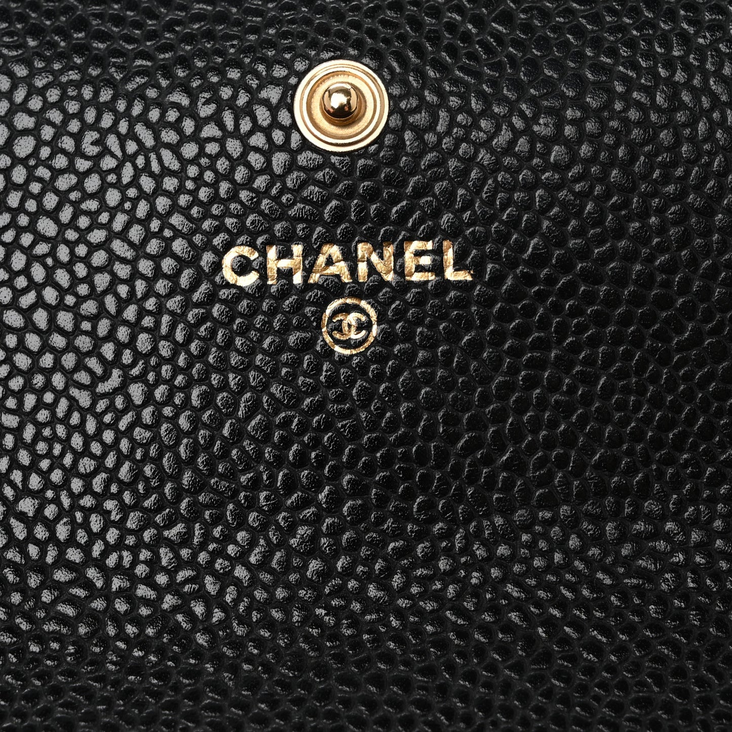 Caviar Quilted Large Gusset Flap Wallet Black