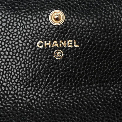 Chanel Caviar Quilted Large Gusset Flap Wallet Black 6 of 10