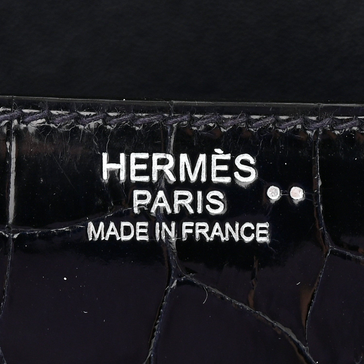 Hermes Shiny Niloticus Crocodile Constance 24 Bleu Marine 6 of 14